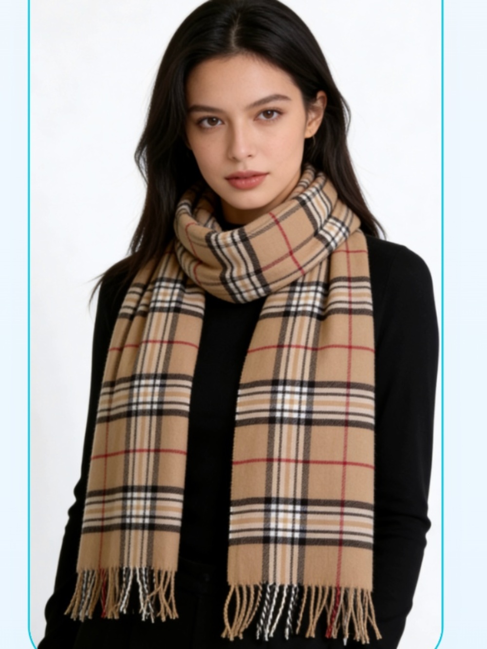 💯 Cashmere Plaid Tartan Scarf